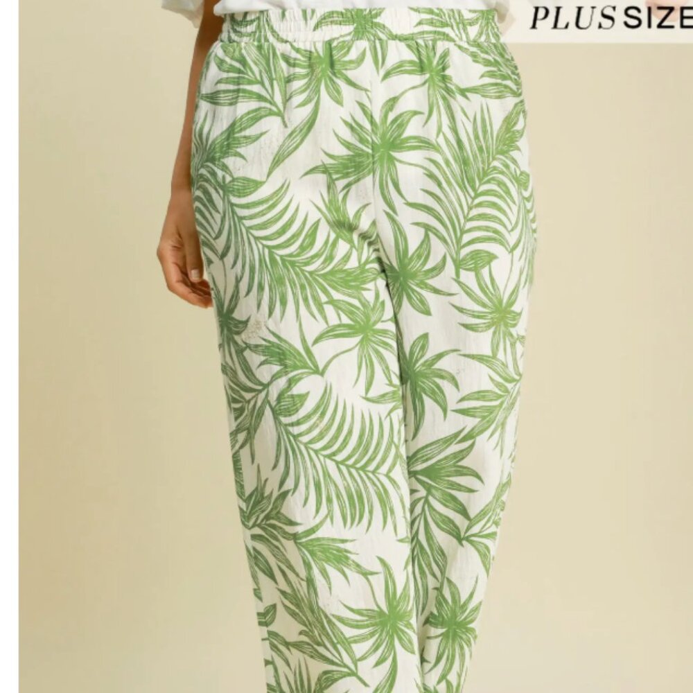 094.Tropical Breeze Button-Up Shirt & Print Wide Leg Pants 2pc SET - Picture 4 of 6